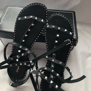 Raelynn studded sandals/Black sandals